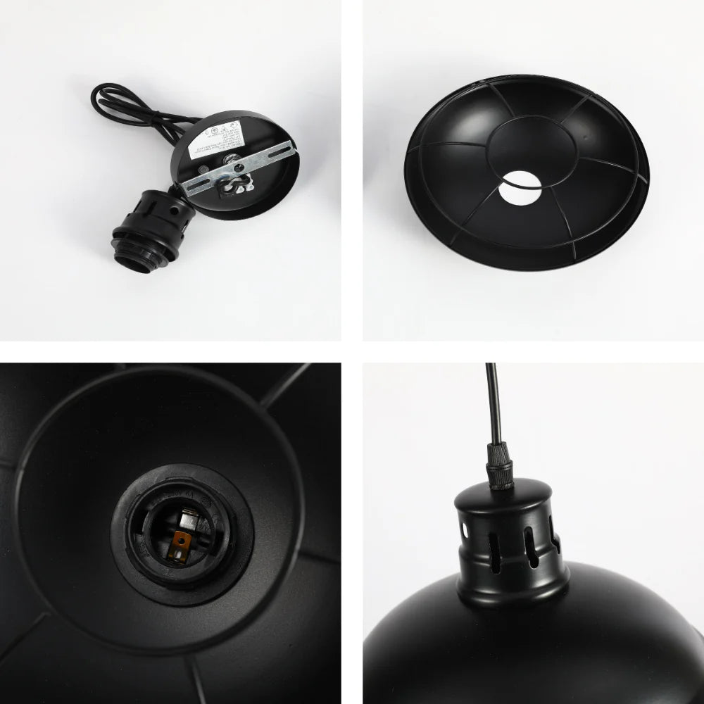 Urban Revive Caged Factory Ceiling Pendant Light Black 13