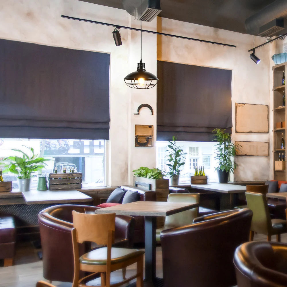 Urban Revive Caged Factory Ceiling Pendant Light Black 8