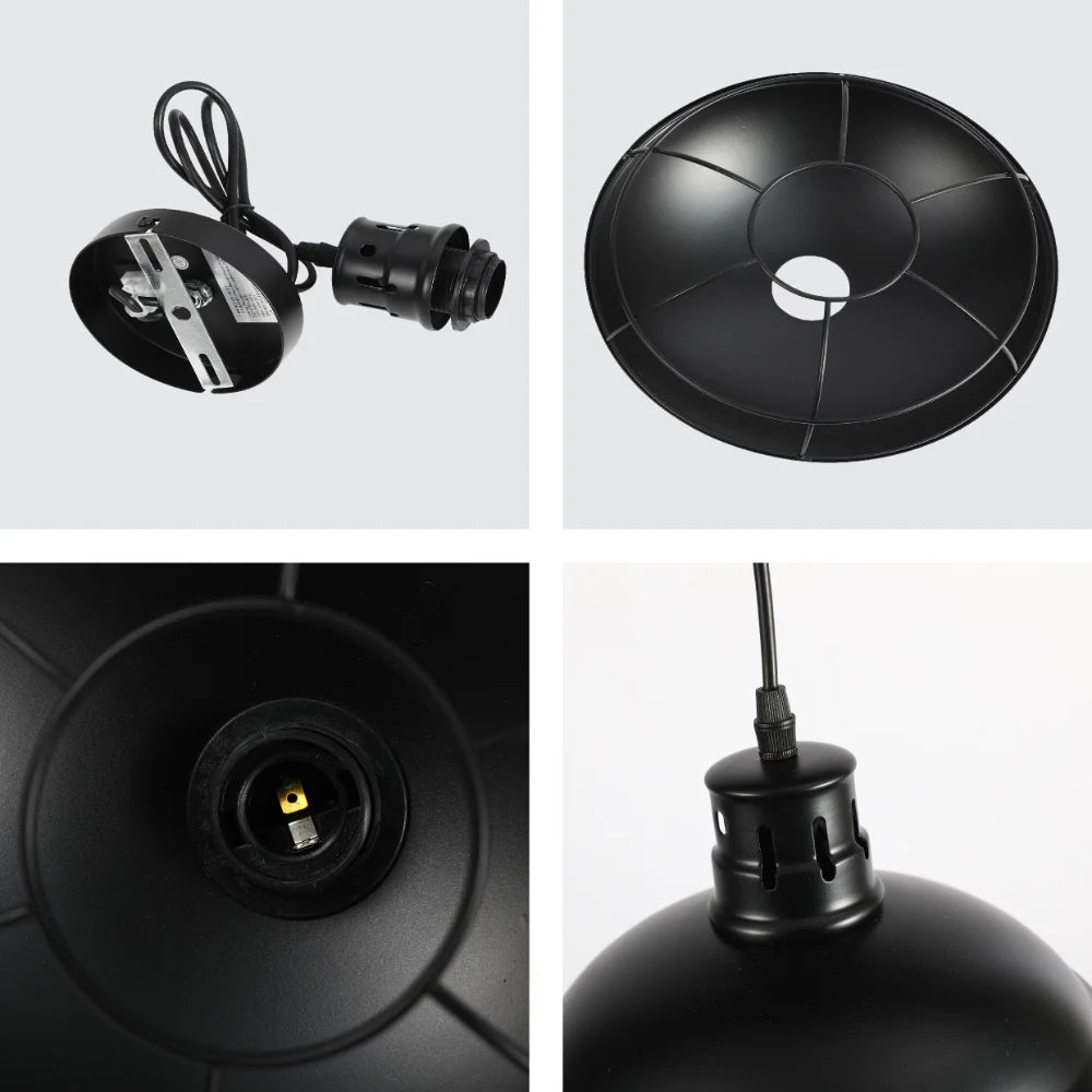 Urban Revive Caged Factory Ceiling Pendant Light Black 14