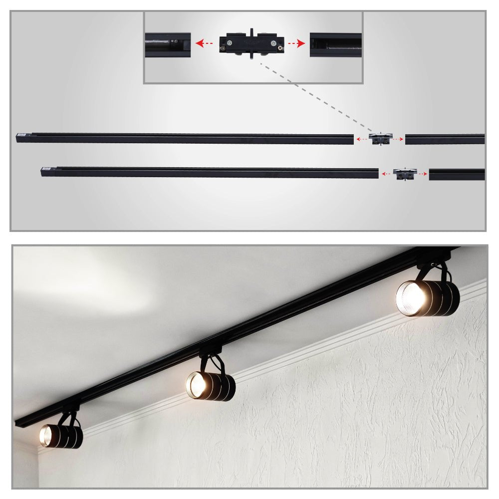 usage of I straight L T X Connector for Track for 4 Conductor Tracklight adaptors Black or White | TEKLED 175-15635