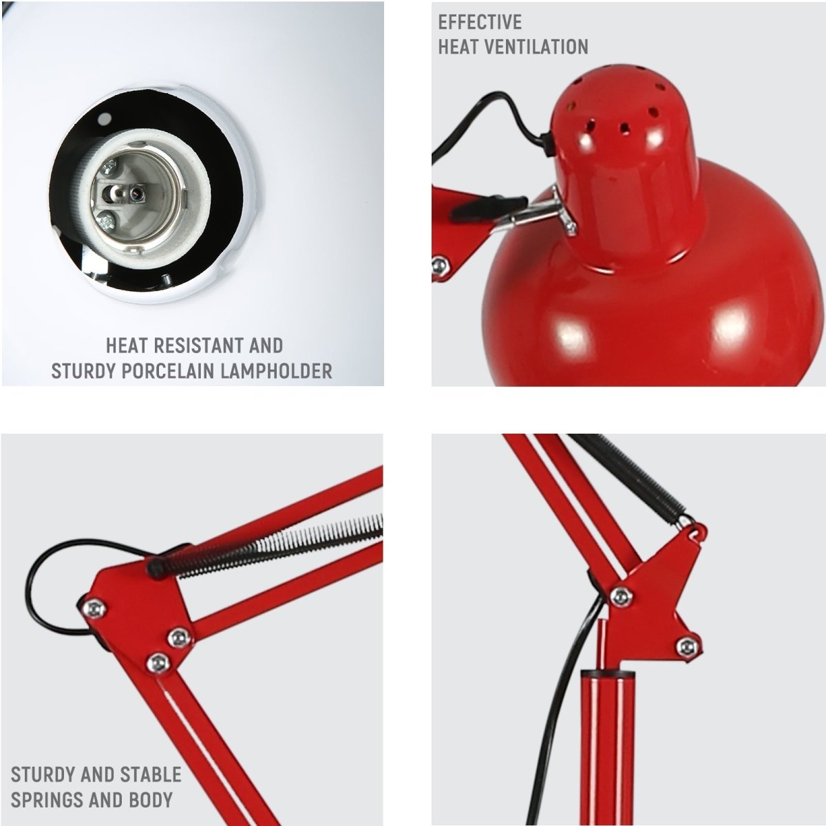 User manual for Swing Arm Architect Model Floor Lamp E27 Red |  130-03353